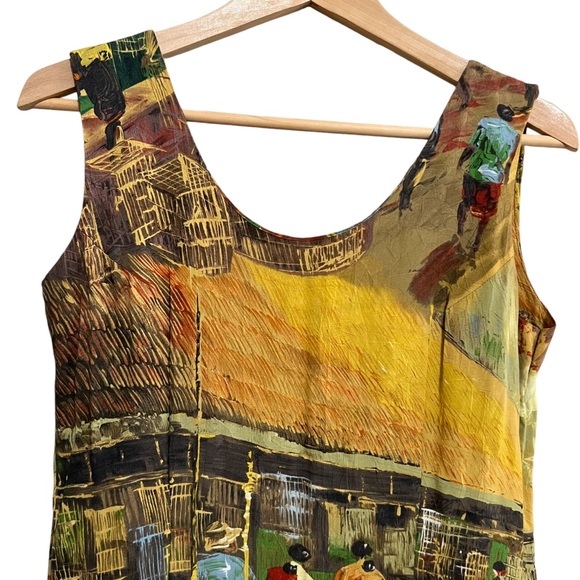 Jams World Artsy Impressionist Village Dress Size Medium - Picture 4 of 12